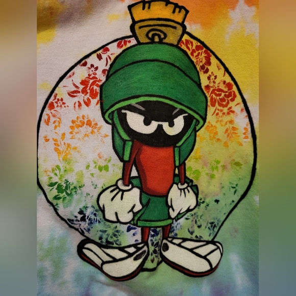 📣Handpainted One of a Kind Looney Tunes Marvin the Martian e Tee Size M (COA) - Picture 2 of 3